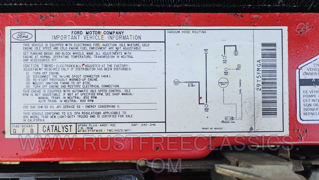 1991 91 Ford Ranger 4x4 5 speed SWB Shortbed Short Bed 2.9 Red